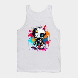 Cute cartoon Robot. Funny cyborg. Tank Top